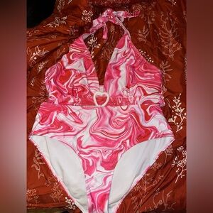 Pink Swirl Halter Bikini